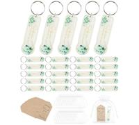 Llavero Set 25 Piezas Acrílico Amuleto Recuerdos Bodas con Bolsitas | Acrílico de calidad, 7×2,3cm, 25 bolsitas organza & tarjetas incluidas, listo para usar, para boda comunión graduación