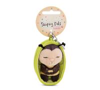NICI Llavero Sleeping Pets Abeja – 8 cm en cestita, Amarillo, para mochila o bolso, 61609