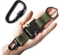 Llavero Táctico para Hombre con Hebilla Metálica de Liberación Rápida, Clips para Equipo EDC, con Gancho y Anilla de Acero Inoxidable(Green)