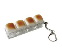 Llavero Tecla de Teclado Antiestres, Teclado Fidget, Llavero de Tecla en Forma de Pan con Botón para Presionar, Clicker Mecánico de Teclas, Botón de Descompresión, para Adultos para del Estrés