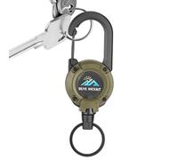 Llavero telescópico, mosquetón retráctil | Mosquetón telescópico fácil de tirar, hebilla de suspensión telescópica portátil, hebilla de metal antirrobo fácil de tirar para camping