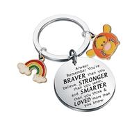 Llavero Tiggers para amantes de los Tiggers, regalos de dibujos animados, regalos para fanáticos de la película, regalos You Are Braver Stronger Smarter Than You, Llavero de notas musicales, Large