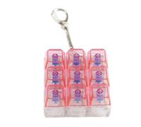 Llavero transparente para teclado, probador de teclas de juguete, alivia el estrés, con 9 interruptores mecánicos, botones transparentes y coloridos