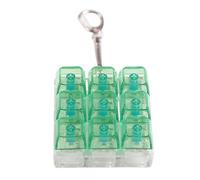 Llavero transparente para teclado, probador de teclas de juguete, alivia el estrés, con 9 interruptores mecánicos, botones transparentes y coloridos