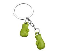 Llavero único de guantes de boxeo con colgante de equipo de fitness hecho a mano para hombres y mujeres, llavero de moda para decoración de llaves de coche, verde claro, Talla única