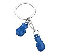 Llavero único de guantes de boxeo con colgante de equipo de fitness hecho a mano para hombres y mujeres, llavero de moda para decoración de llaves de coche, azul, Talla única