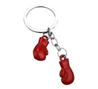 Llavero único de guantes de boxeo con colgante de equipo de fitness hecho a mano para hombres y mujeres, llavero de moda para decoración de llaves de coche, rosso, Talla única