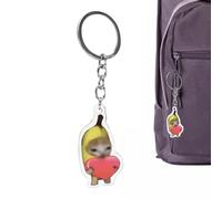 Llavero único de plátano, único sonido de llanto dulce, llavero, acrílico 2D dulce gato llavero gancho para bolso, bolsa de transporte, mochila, bolso, lindo, Love Banana Cat 4 cm [hebilla