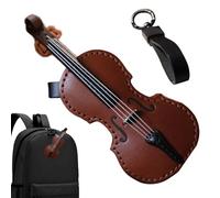 Llavero violín de cuero vintage - Llavero con colgante de violín | Llavero para instrumentos musicales, joyas llaveros, colgante para bolso para amantes de la música, regalo para instrumentos mus