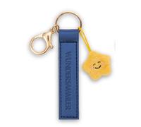 Llavero "Wundersammler" correa de piel sintética azul 10 cm con estrella