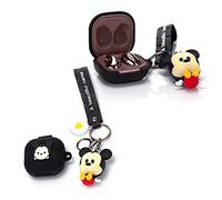 Llavero y estuche de muñeca para Samsung Galaxy Buds2 Pro (2022), Galaxy Buds 2 (2021), Galaxy Buds Pro (2021), Galaxy Buds Live (2020), XMBYGY Accesorios de cubierta de silicona para Earbud