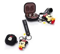 Llavero y estuche de muñeca para Samsung Galaxy Buds2 Pro (2022), Galaxy Buds 2 (2021), Galaxy Buds Pro (2021), Galaxy Buds Live (2020), XMBYGY Accesorios de cubierta de silicona para Earbud