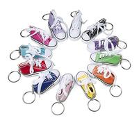 Llavero Zapatilla de Deporte, Comius 12 Pcs Mini Llaveros Estilo Tipo Converse, Llaveros de Lona para Comuniones y Cumpleaños Infantiles, Juveniles y Niños