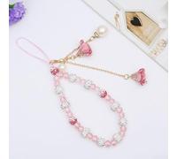 Llaveros, 1 paquete de pulsera floral con cierre magnético ajustable, cordón de silicona de doble cadena para teléfono y bolsa, accesorio de moda para mujeres (rojo)