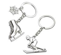 Llaveros 2 Uds con Cole, Llaveros De Patineta Y Esquí, Llaveros Metálicos Creativos, Llaveros Plateados, Dijes para Bolsos, Accesorios para Llaveros