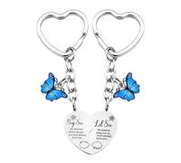 Llaveros a juego para hermana pequeña, regalos de cumpleaños de hermanas, llavero de corazón de mariposa para hermana grande, regalo del día de la madre, llavero de medio corazón para 2 hermanas