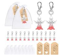 Llaveros con colgante de querubín, regalo de recuerdo de boda, bonito llavero de querubín, juego de recuerdos de baby shower, llavero de ángel para fiesta, llavero de boda con bolsa