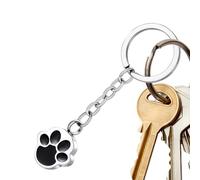 Llaveros con forma de pata de perro - Colgantes de memorial abiertos de acero inoxidable, recuerdo para cenizas de animales de compañía - para oficina, noche, dormitorio en casa, escuela diaria