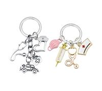 Llaveros con Temática Médica De 2 Piezas, Llaveros Creativos de Regalo, Llaveros Interesantes de Metal