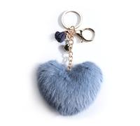 Llaveros corazón lindo de peluche, regalo Rigolo para mujeres, idea de regalo de cumpleaños, llaveros de coche, práctica ideal para pareja casada, azul, S