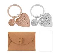 Llaveros De 2 Piezas Y Tarjeta De sobre De 1 Pieza, Cole De Letras De Acero Inoxidable, Llavero De Carta De Amor, sobre De Papel Kraft Retro, para Amigos.