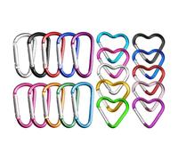 Llaveros De 20 Piezas, Mosquetones En Forma De Corazón, Mosquetones Metálicos, Ganchos para Llavero, Hebillas para Acampar, Mosquetones Portátiles