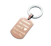 Llaveros De Acero Inoxidable Rosa Oro Dedicados A Amigas Personalizados