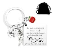 Llaveros de agradecimiento grabados, regalo de agradecimiento para amante, niñera, colega y amiga, idea de regalo de fin de año escolar y cumpleaños, 1, L