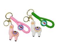 Llaveros De Alpaca De 2 Piezas, Llaveros Lindos, Llaveros De Animales De Silicona, Coles De Alpaca Tridimensionales, Coles De Bolso para Niñas, Accesorios para Llaves Creativos