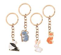 Llaveros De Animales De Origami De 4 Piezas, Lindos Llaveros con Forma De Dibujos Animados, Exquisitos Coles De Decoración De Mochilas, Regalos para Novios Y Novias.