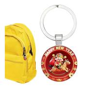 Llaveros de Año Nuevo | chino de 2D, 2D Riqueza Llavero Coche Charm Para Bolsa - Para Alforja Coche Oficina Viaje Vacaciones Colectores Regalos De