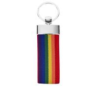 llaveros de Bandera de España con Lona Elástica | Para Mantener las Llaves Juntas | Llavero Colgante de Metal | Resistente y Duradero (Arcoiris Elástica 3cm)