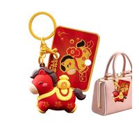 Llaveros de caballo | 2026 Llaveros colgantes para Año Nuevo Chino, Llavero de Año Nuevo Chino - Recuerdo Decoración Mochila Regalo para Mujeres Hombres Adultos Adolescentes Cumpleaños Navidad C, rojo