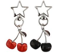 Llaveros De Cereza De 2 Piezas, Llaveros De Cereza De Moda, Coles De Cereza Estrella, Coles De Bolso para Niñas, Coles Creativos De Fruta