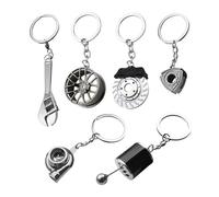 Llaveros De Elementos De Autopartes De 6 Piezas, Llaveros Creativos, Llaveros De Metal, Llaveros Personalizados De Moda, Llaveros De Regalo