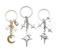 Llaveros De Estrella Y Luna De 3 Piezas, Llaveros De Estilo Y2K, Coles De Decoración De Bolsos De Moda, Cumpleaños para Niña.