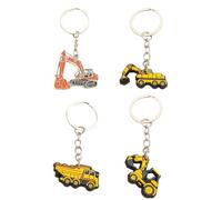 Llaveros De Excavadora De 4 Piezas, Coles De Excavadora De Dibujos Animados, Coles De Metal Creativos, Llaveros para Hombres, Llaveros Personalizados Interesantes