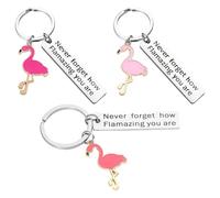 Llaveros De Flamencos De 3 Piezas, Llaveros Lindos, Llaveros Creativos, Llaveros De Regalo, Llaveros De Acero Inoxidable