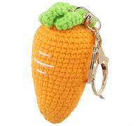 Llaveros de frutas de ganchillo hechos a mano, colgantes decorativos de sandía y fresa, accesorios de metal de hilo ligero para llaves, bolsas y (A)