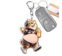 Llaveros de gato lindo, decoraciones de acrílico con diseño de gato con vientre para prensar, accesorios para bolsas, para y cumpleaños, para, niñas, mujeres, profesores y estudiantes, b, Se