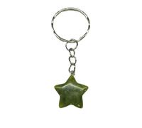 Llaveros De Jade Del Sur, Llaveros De Piedras Preciosas, Llaveros De Piedras Preciosas De Estrella De Cristal Natural, Llavero, Llavero De Coche, Bolso, Mochila, Accesorios De Cartera, Llavero, Decor