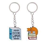 Llaveros De Libros De 2 Piezas, Llaveros Creativos De Dibujos Animados, Llaveros De Coche, Coles De Bolsos De Moda, Coles De Decoración para Llaves