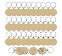 Llaveros de Madera, 30 Piezas Redondo Llaveros de Madera Personalizados DIY con Anillos Llavero Madera para Pintar Manualidades Adornos Proyectos Personalizados