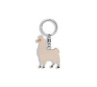 Llaveros de Madera con Diseños de Animales de Granja, Hechos a Mano. Producto Sostenible, Varios Modelos (Llama)