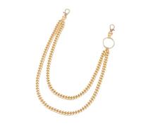 Llaveros de Metal con cadena en capas, cinturón cintura for hombres y mujeres, pantalones vaqueros, accesorio cartera, 2 uds Para Pantalones(Gold)