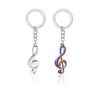 Llaveros De Notas Musicales De 2 Piezas, Llaveros De Metal Creativos, Coles para Bolsas De Viaje, Accesorios para Llaveros, Regalos para Amantes De La Música