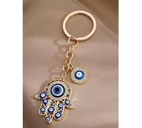 Llaveros de ojo turco con colgante de monedero, llavero de circonita para mujeres y hombres, amuleto de la suerte, protección