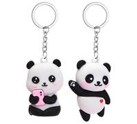 Llaveros De Panda De 2 Piezas, Llaveros Lindos De Dibujos Animados, Llaveros De Regalo, Llaveros Creativos, Decoraciones Divertidas