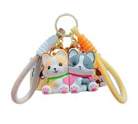 Llaveros de perro lindo para mochila, 2 llaveros surtidos para parejas, conjunto magnético - forma de animal pequeño, llavero a juego para mochilas suburbanas, ornamento, amarillo, Se référer au