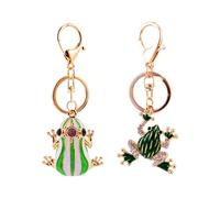 Llaveros De Rana De 2 Piezas, Llaveros Lindos Creativos, Llaveros De Animales De Dibujos Animados, Llaveros con Tachuelas De Diamantes De Imitación, Llaveros De Regalo
